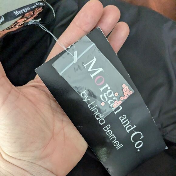 Vintage Morgan Co Prom Dress Maxi Gown Fairy 90s Y2K Split Empire Slip Brown M - Picture 9 of 10